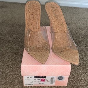 Clear Cork Heel